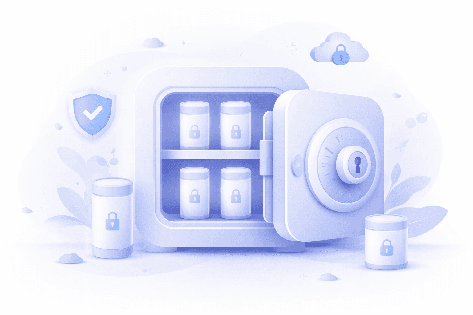 Concept visual for confidential encrypted storage vault