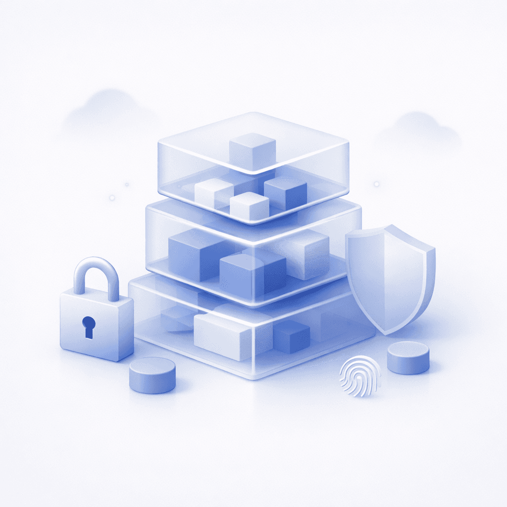 Concept visual for layered encrypted storage allocation