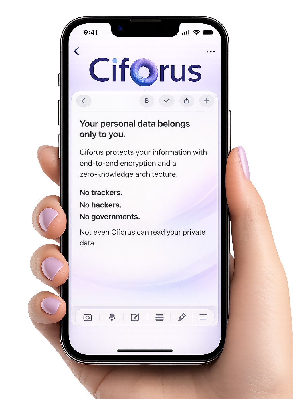 Privacy-focused illustration for Ciforus security architecture